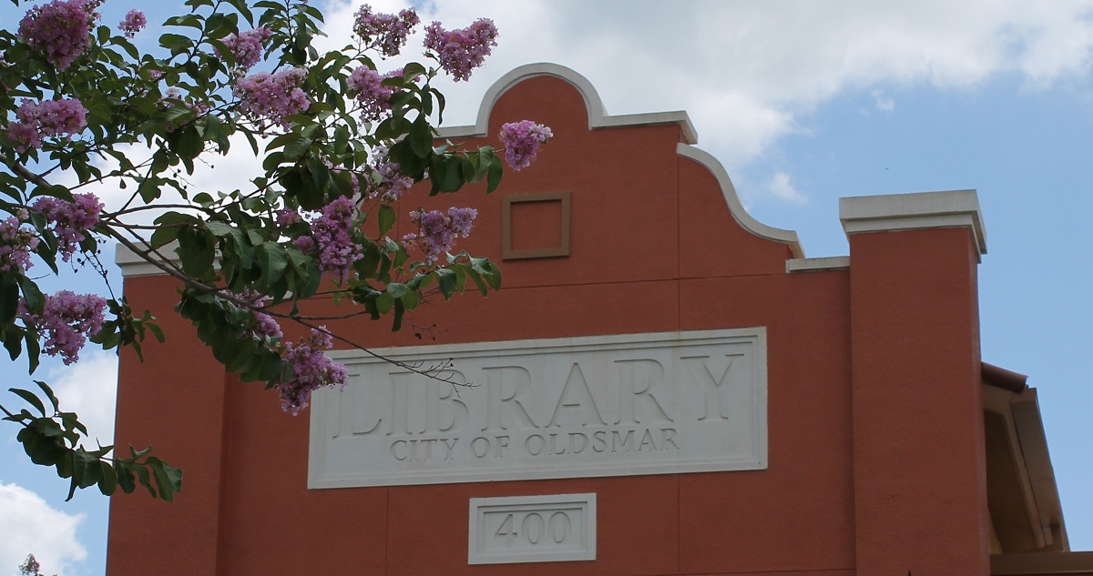 library sign on exterior
